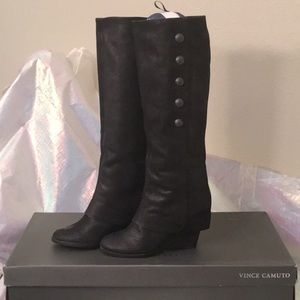 Vince Camuto tall leather wedge boot